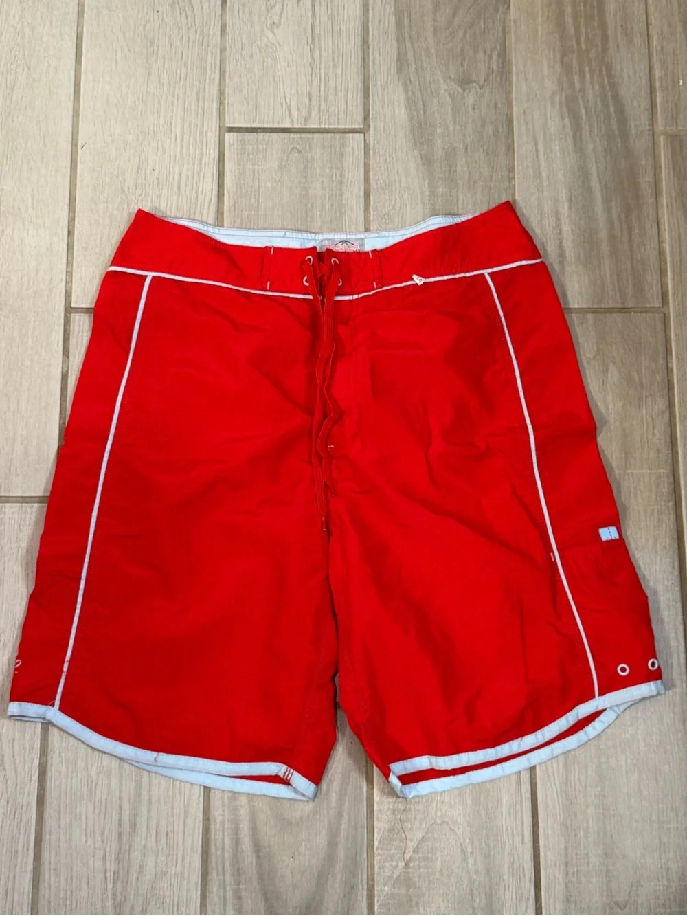 Men's Evolver Red Swim Trunks with Contrast Trim size 34